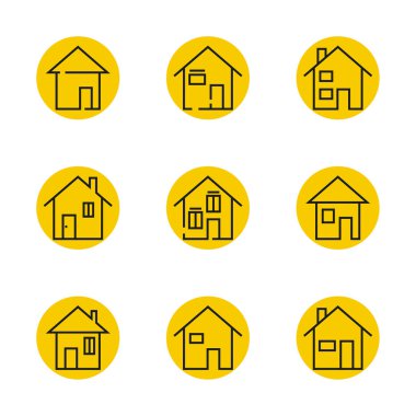 İnce çizgi modern ev simgesi