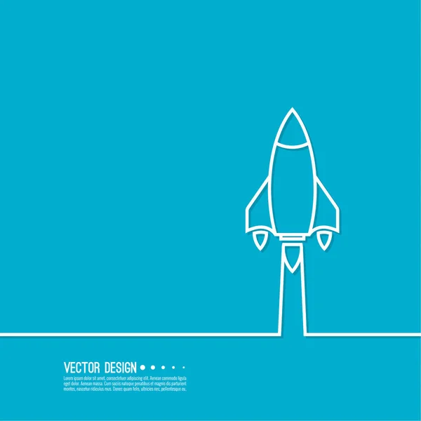 Icono del vector de la nave espacial voladora . — Vector de stock