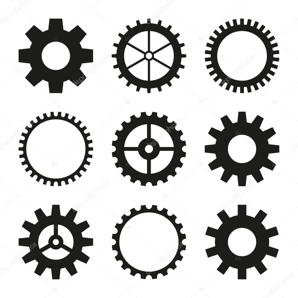 Icons of gear wheel.