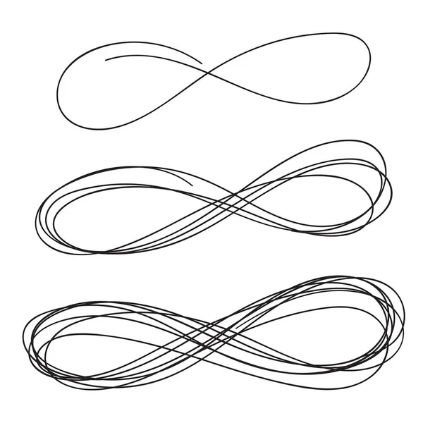 Signo de infinito dibujado a mano — Vector de stock