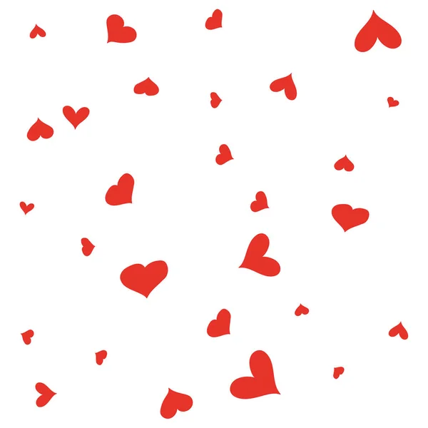 Coeurs rouges dessinés à la main . — Image vectorielle