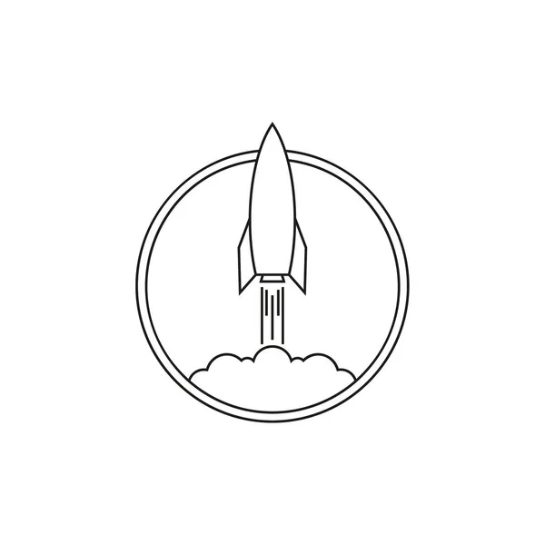 Vector icon of flying spaceship. — Stock Vector