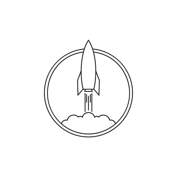 Icono del vector de la nave espacial voladora . — Vector de stock