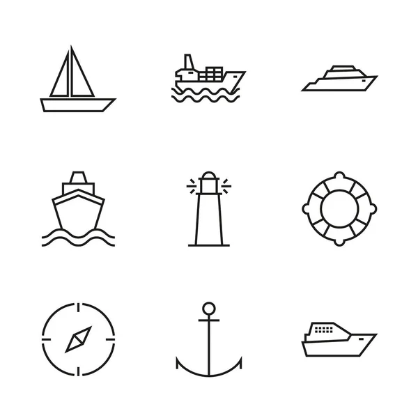 Barcos de transporte y yates — Vector de stock