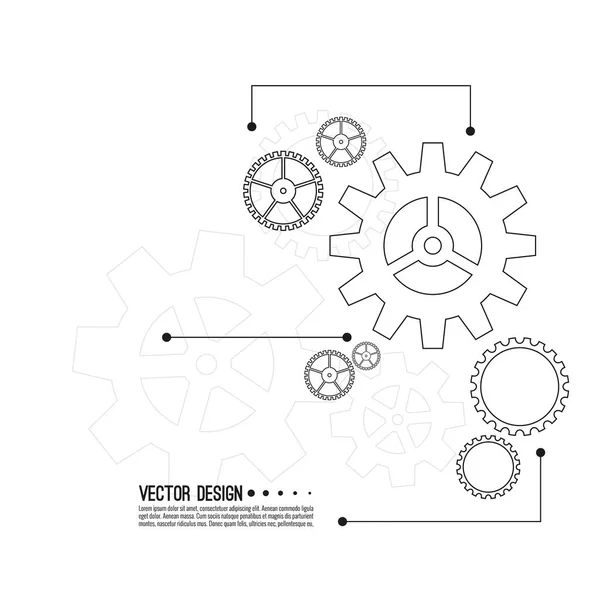 Gear wheel and cogwheel mechanism. — Stock Vector