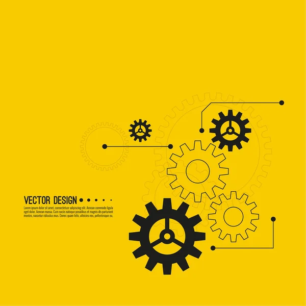 Mecanismo de rueda dentada y rueda dentada . — Vector de stock