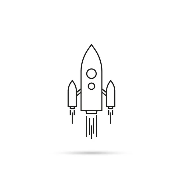 Ícone vetorial da nave espacial voadora . — Vetor de Stock