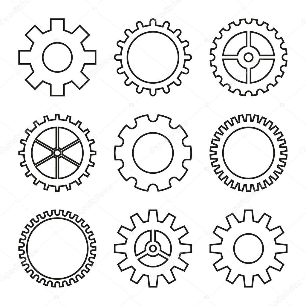 icons of gear wheel