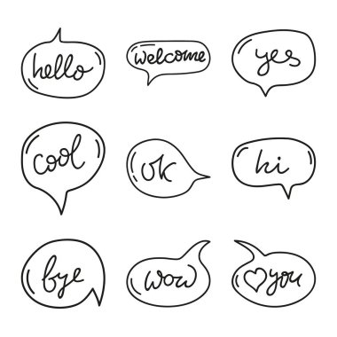 Doodle tarzı konuşan kabarcıklar.