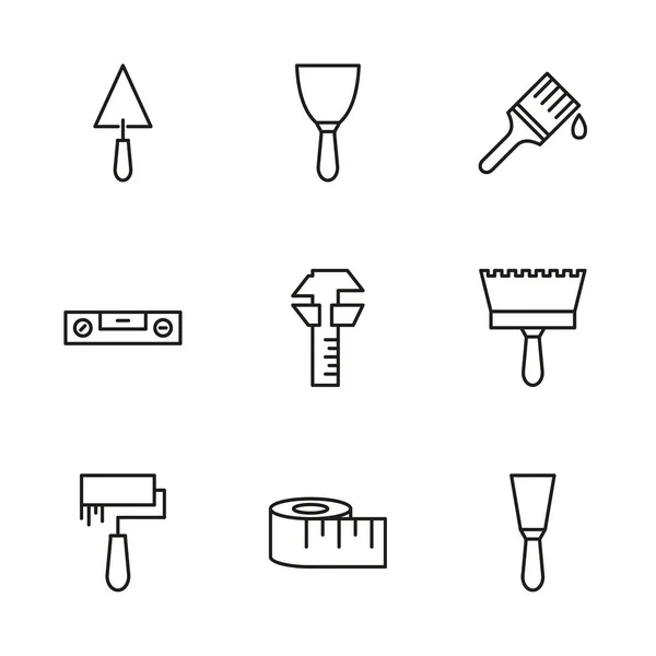 Icon set of working tools — Stock Vector