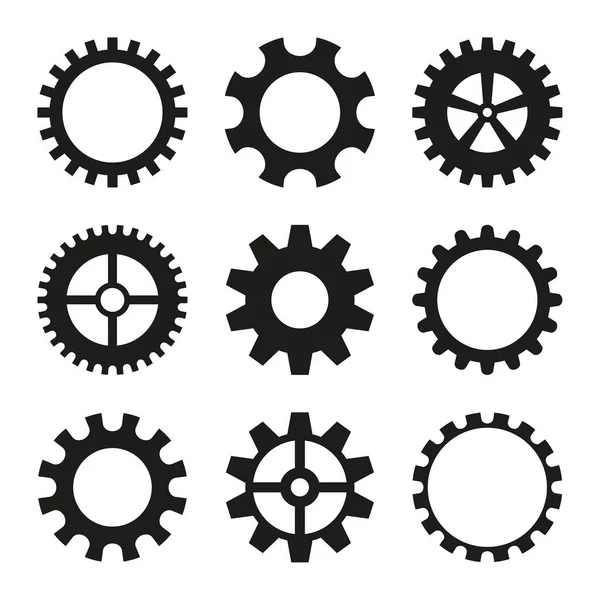 Icons of gear wheel. — Stock Vector