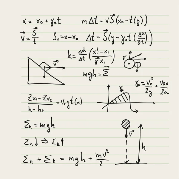 Fond vectoriel avec des formules . — Image vectorielle