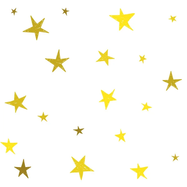 Oro lindo mano dibujado estrellas . — Archivo Imágenes Vectoriales