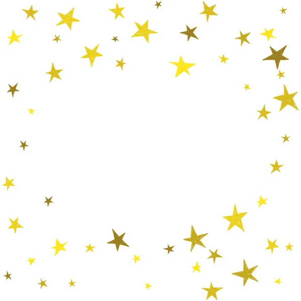 Altın sarısı el çizilmiş yıldızlar. — Stok Vektör