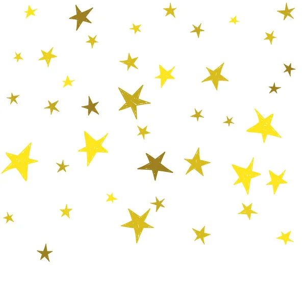 Golden bonito mão desenhado estrelas . —  Vetores de Stock