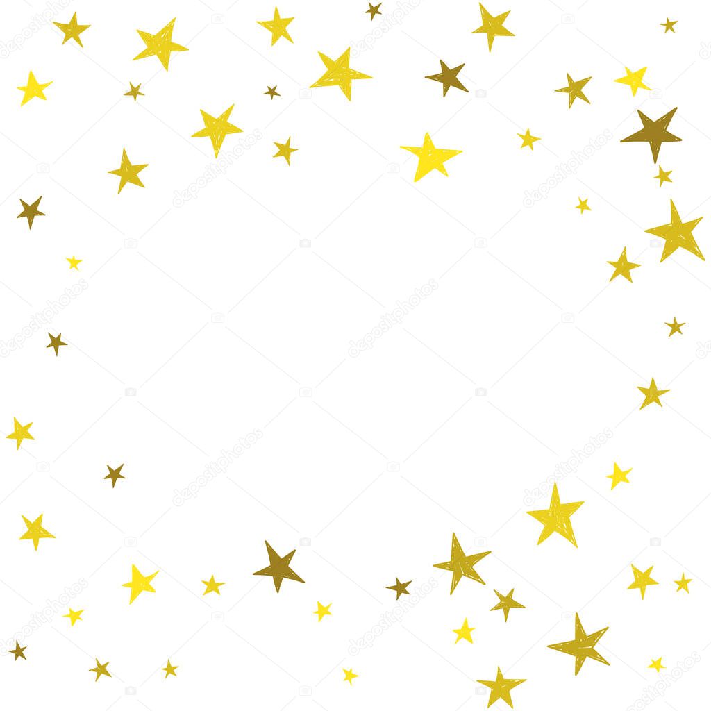 Golden cute hand drawn stars.