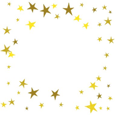 Altın sarısı el çizilmiş yıldızlar.