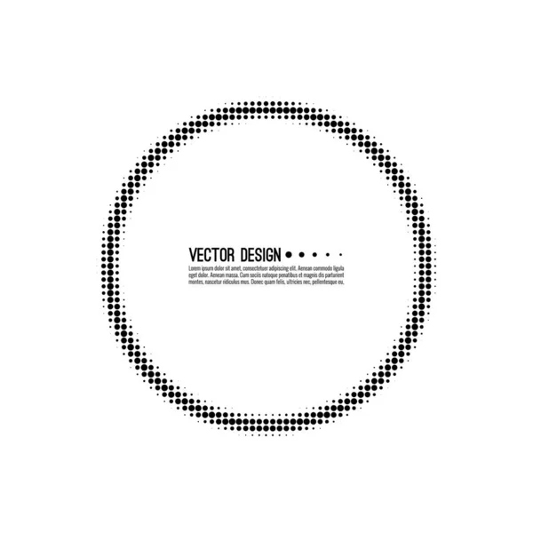 Abstract round halftone dotted frame. — Stock Vector