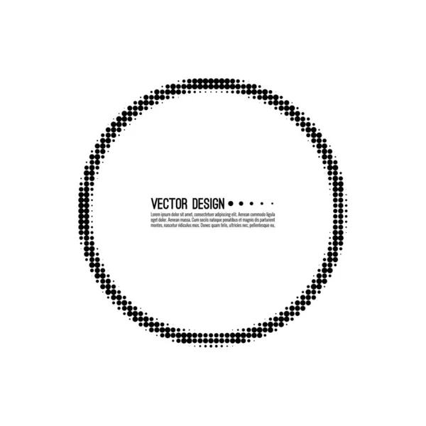 Abstract round halftone dotted frame. — Stock Vector