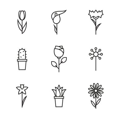 Vektör çiçek simgeleri.