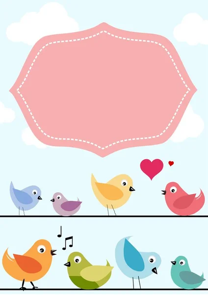 Banner de pássaros de primavera Imagens Royalty-Free