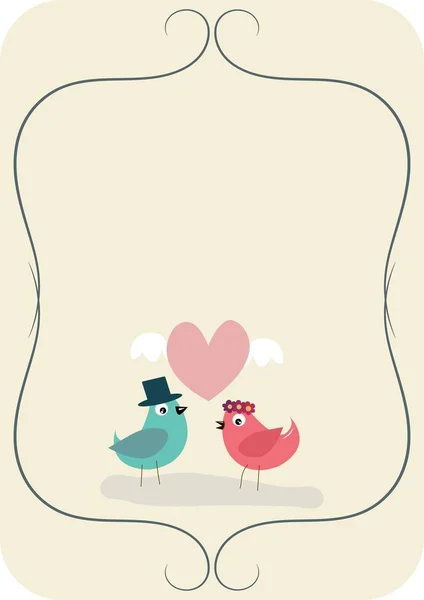 Birds wedding card