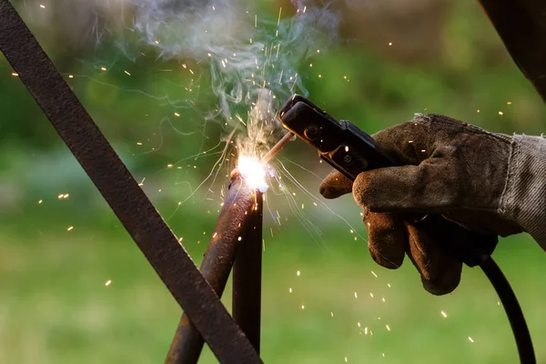 Welding tube from side handmade diy — Stock Photo, Image