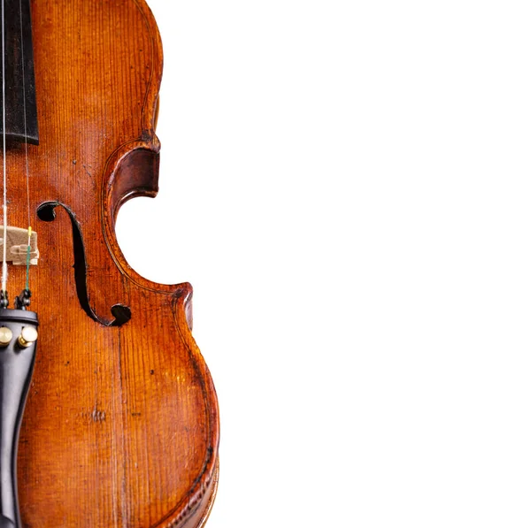 Close up of a violin isolated on a white background Stock Picture