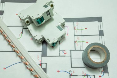 ev planları üzerinde Elektrik donatımı