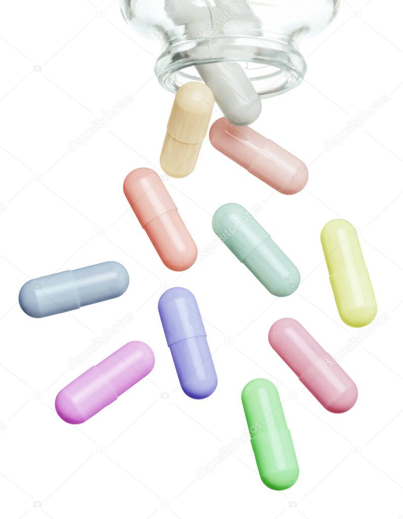 Colored medicine  capsules