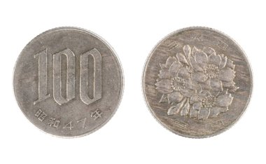 Japan coin, the nominal value of 100 yen