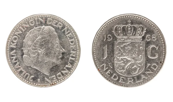 Netherlands coin, the nominal value of 1 gulden — 图库照片