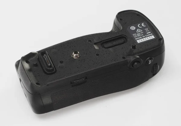 Battery grip for Nikon D850 SLR Camera. — 图库照片