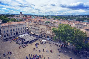 Panoramic aerial view of Avignon in a summer day, France