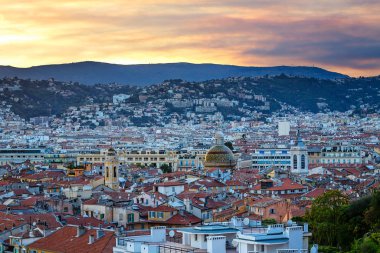 Old town of Nice seen from above, France