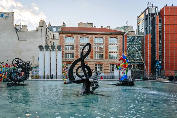 Stravinsky Fountain in Paris — Stock Photo, Image