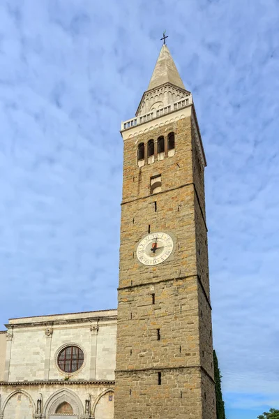 Koper katedral och stadsdelen tower — Stockfoto