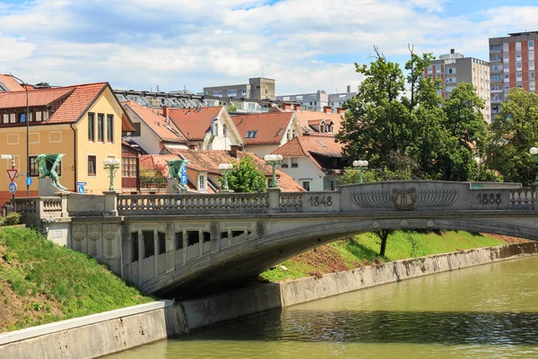 Drakenbrug in Ljubljana — Stockfoto