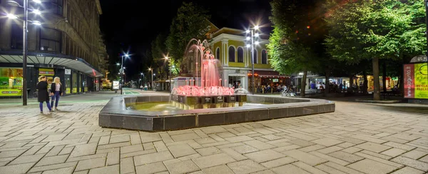 Kaunas Litauen August 2017 Brunnen Der Zentralen Straße Laisves Aleja — Stockfoto