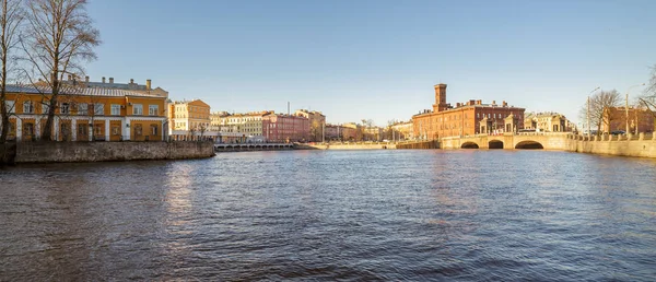 Staro Kalinkin Brug Fontanka Rivier Panoramisch Uitzicht Petersburg Rusland — Stockfoto