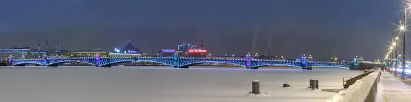 Ρωσία Αγία Πετρούπολη Ιανουαρίου 2017 Άποψη Της Γέφυρας Trinity Troitsky — Φωτογραφία Αρχείου