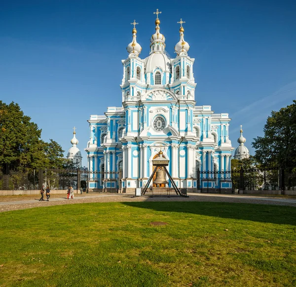 Oroszország Szentpétervár 2017 Szeptember Szmolnij Székesegyház Barokk Stílus Század — Stock Fotó