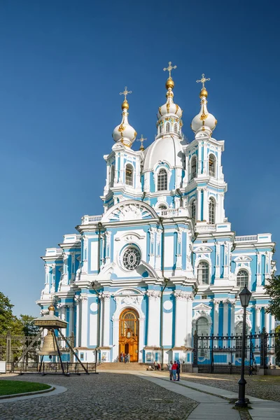 Rosja Sankt Petersburg Września 2017 Katedra Smolny Styl Barokowy Xviii — Zdjęcie stockowe