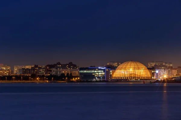 Russia Saint Petersburg September 2017 Shopping Entertainment Complex Piterlend Night — Stock Photo, Image