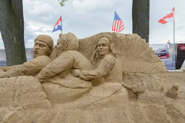 Saint Petersburg Russia July 2013 Sand Sculpture Festival 2013 Island — Stock Photo, Image