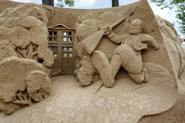 Saint Petersburg Russia July 2013 Sand Sculpture Festival 2013 Island — Stock Photo, Image