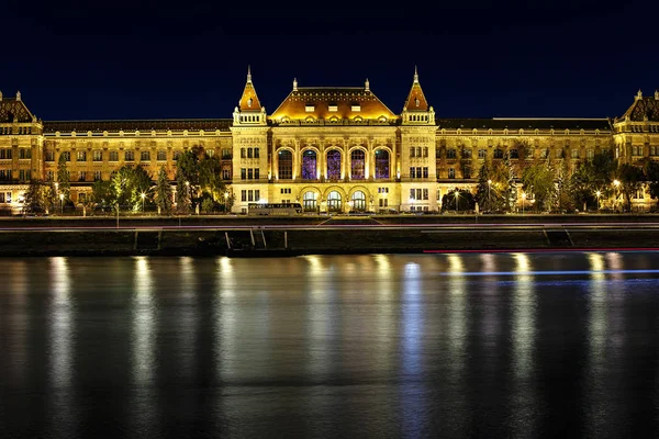 Escena Nocturna Del Río Danubio Budapest — Foto de Stock