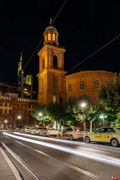 Frankfurt Main Germany August 2017 Paul Church Frankfurt Main Night — Stock Photo, Image