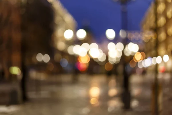 Abstrakte Unschärfe Bokeh Hintergrund Der Stadt Nachtlicht Auf Hellen Farben — Stockfoto