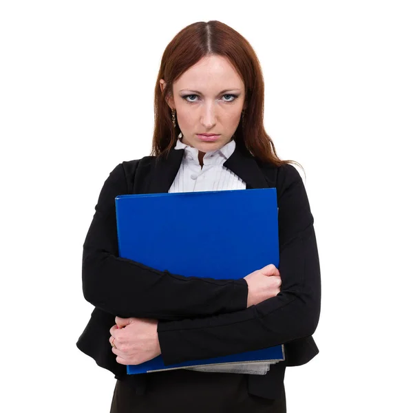 Young businesswoman with folder — Stock Photo, Image